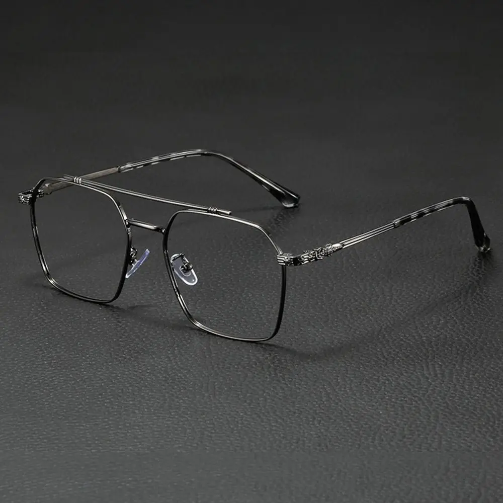 Tragbare Blaulicht-blockierende Anti-Blaulicht-Brille, Augenschutz, ultraleichte, quadratische Brille, Metall-Computerbrille, Büro
