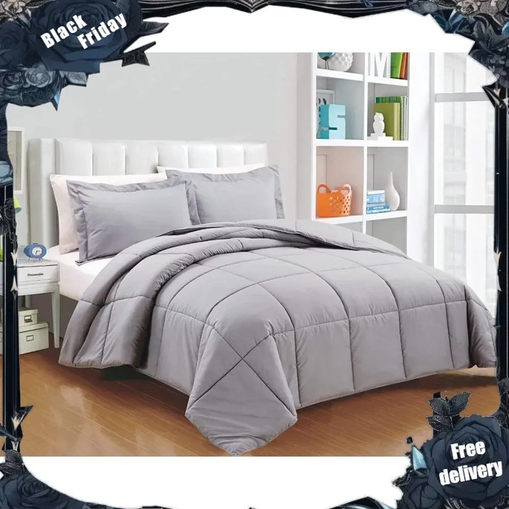 

100% Egyptian Cotton 8 Comforter Set Solid (3 Comforter Set + 4 Sheet Set + 1 Bed Skirt) 100% Egyptian Cotton