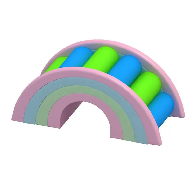 

Kids Party Indoor Rainbow Soft Play Frame Small Children Outdoor Climbing Playground Equipment Set