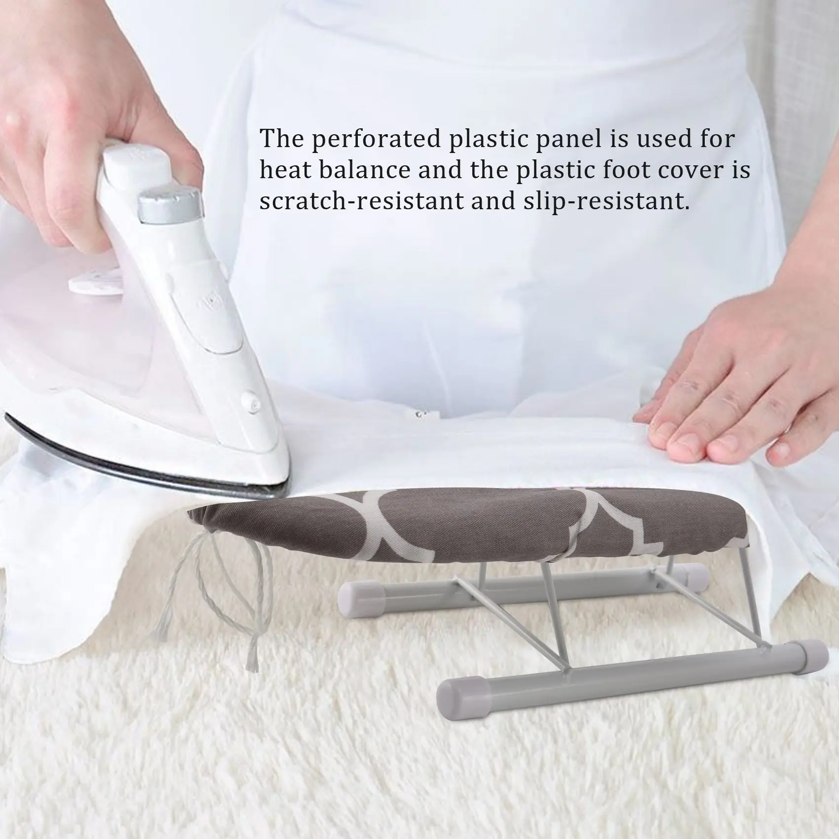 Premium-Folding Ironing Board Home Travel Cuffs Detachable Portable Sleeve Neckline Cuffs Mini Washable Protective Non-Slip-E