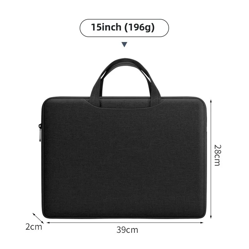 New Men's and Women's Portable Laptop Case 13 14 15 Inch Waterproof Document Briefcase Lightweight Notebook Top-Handle Bag