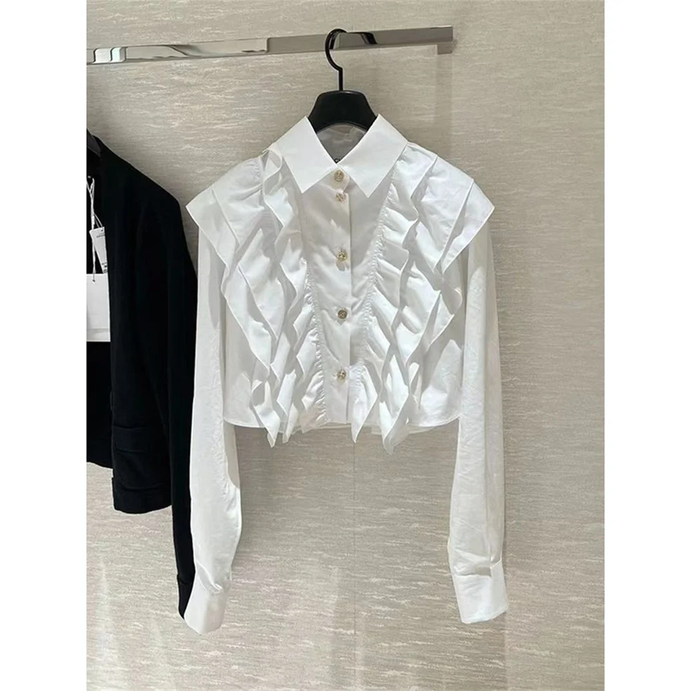 Blouse Women Chiffon Ruffles Solid Loose Fit Womens Tops And Blouses Casual V Neck Shirts Tunic clothes for women korean fashion