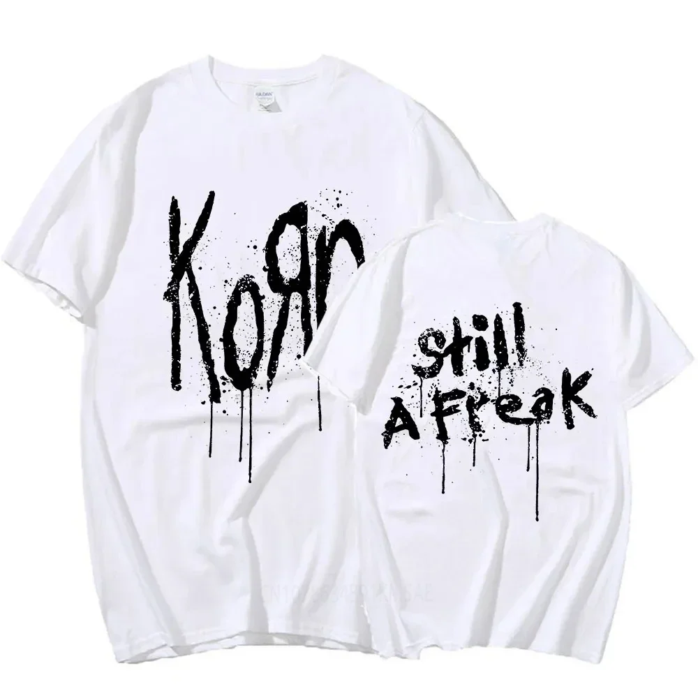 Korn Music Concert Rock Band WORLD TOUR T Shirt Men's Vintage Metal Gothic Oversized T-shirt Streetwear Short Sleeve T Shirts