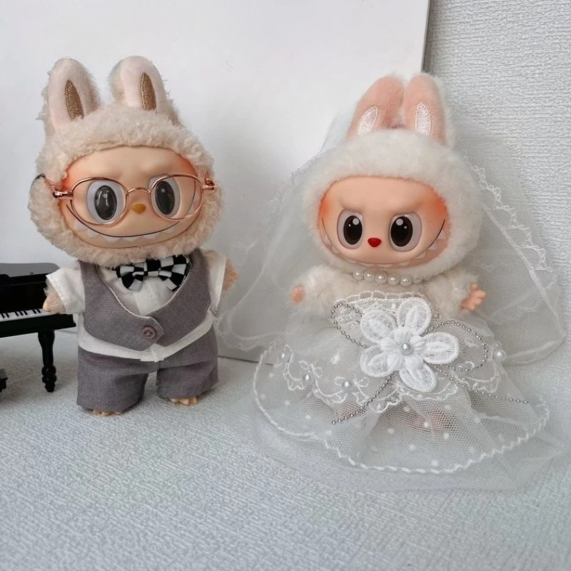 

Dolls Clothes for 17cm Labubu V1 V2 V3 Cute Creative Suit and Wedding Dress Set Cartoon Peripheral Decoration Accessories Gifts