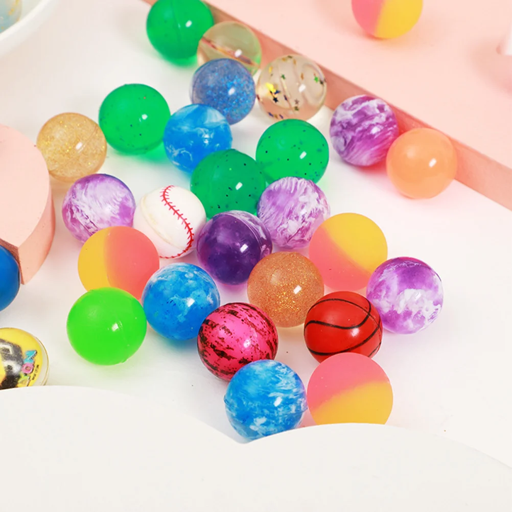 30 Pcs Bouncy Ball Kids Frosted Balls Anti-stress Toys Jumping Rubber Colored Portable Bouncing Bounce