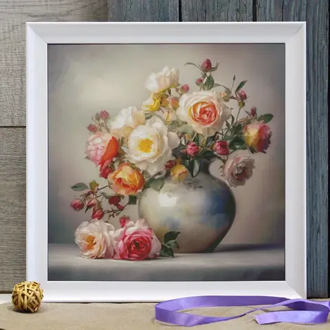 【ZZ2418- Platycodon grandiflorum】11CT 14CT 16CT DIY Stamped Cross Stitch Kit with Printed Canvas and Cotton Threads Embroidery N