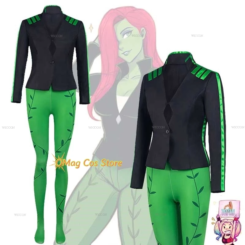 Poison Cosplay Ivy Ive Pamela Isley Costume Villain TV Outfit Pants Suit Anime Style 2024 Halloween Women Party Sexy Clothes