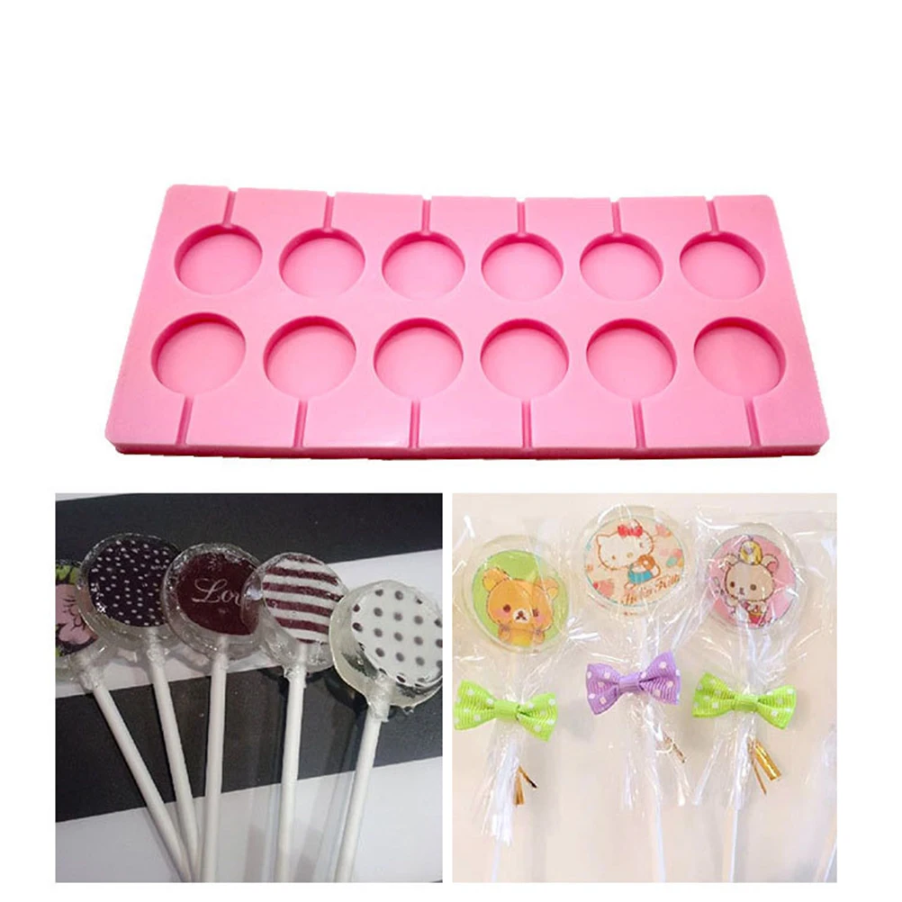 

Round Hard Candy For Hard Lollypop Mold Candy Mold Lollypop Mould Ice Jelly Baking Tool Pink
