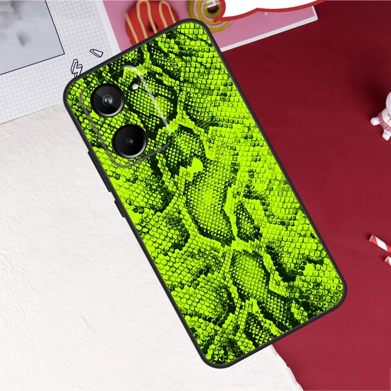 Snake Skin Print Case For Realme 10 8 9 Pro Plus GT Neo 5 2T 3T Master C11 C25 C30 C31 C35 C21Y C25Y Cover