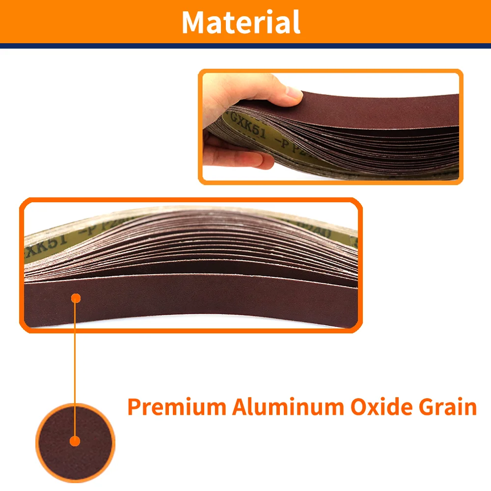 알루미늄 산화물 샌딩 벨트, 목공 금속 연마용 연마 벨트, 760x25mm, 1 인치 x 30 인치, 40-1000 그릿, 10 개