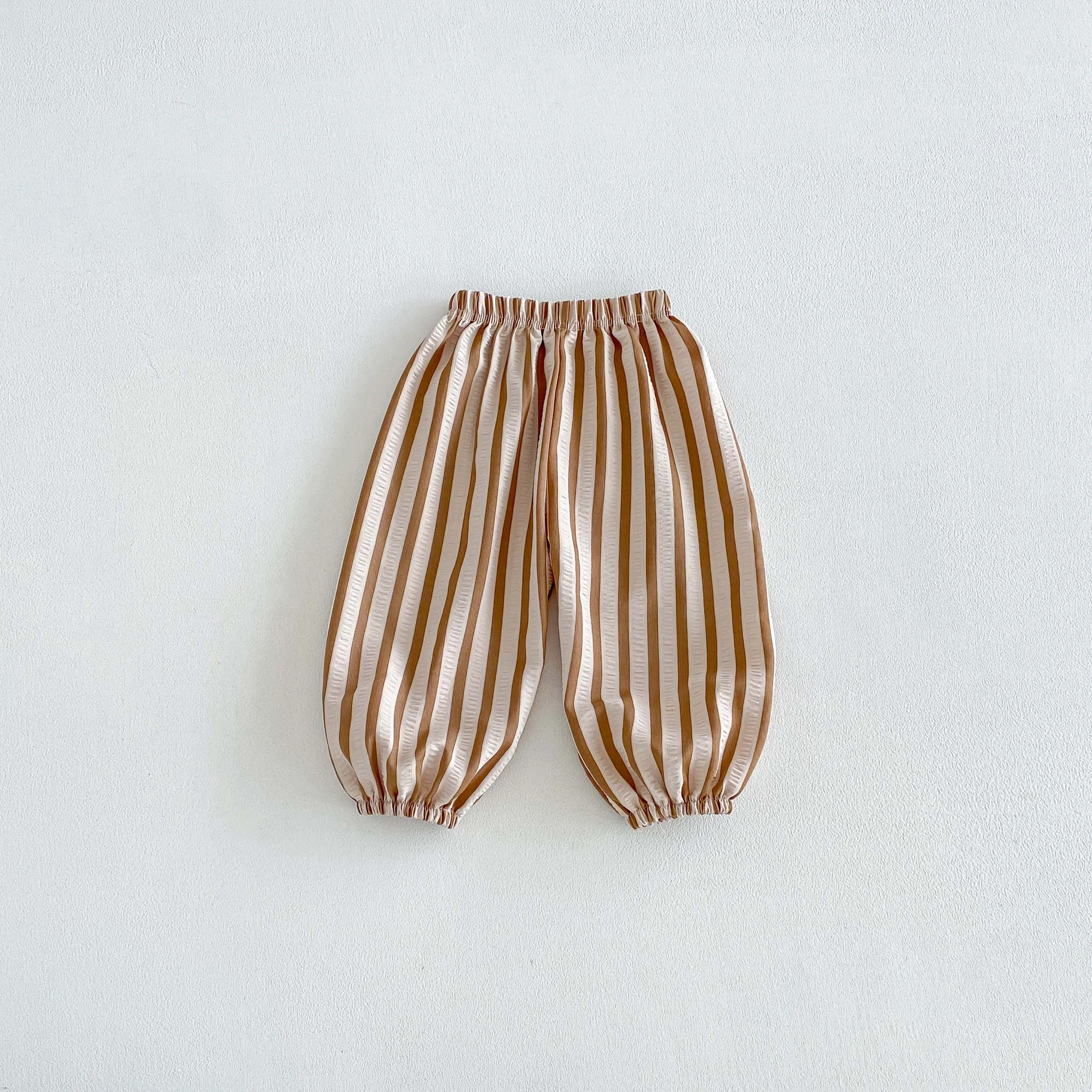 Thin Fabric Kids Striped Casual Pants Kid Elastic Waist Loose Bottoms Vertical Multi Color Stripe Bottom Kid Summer Thin Pants