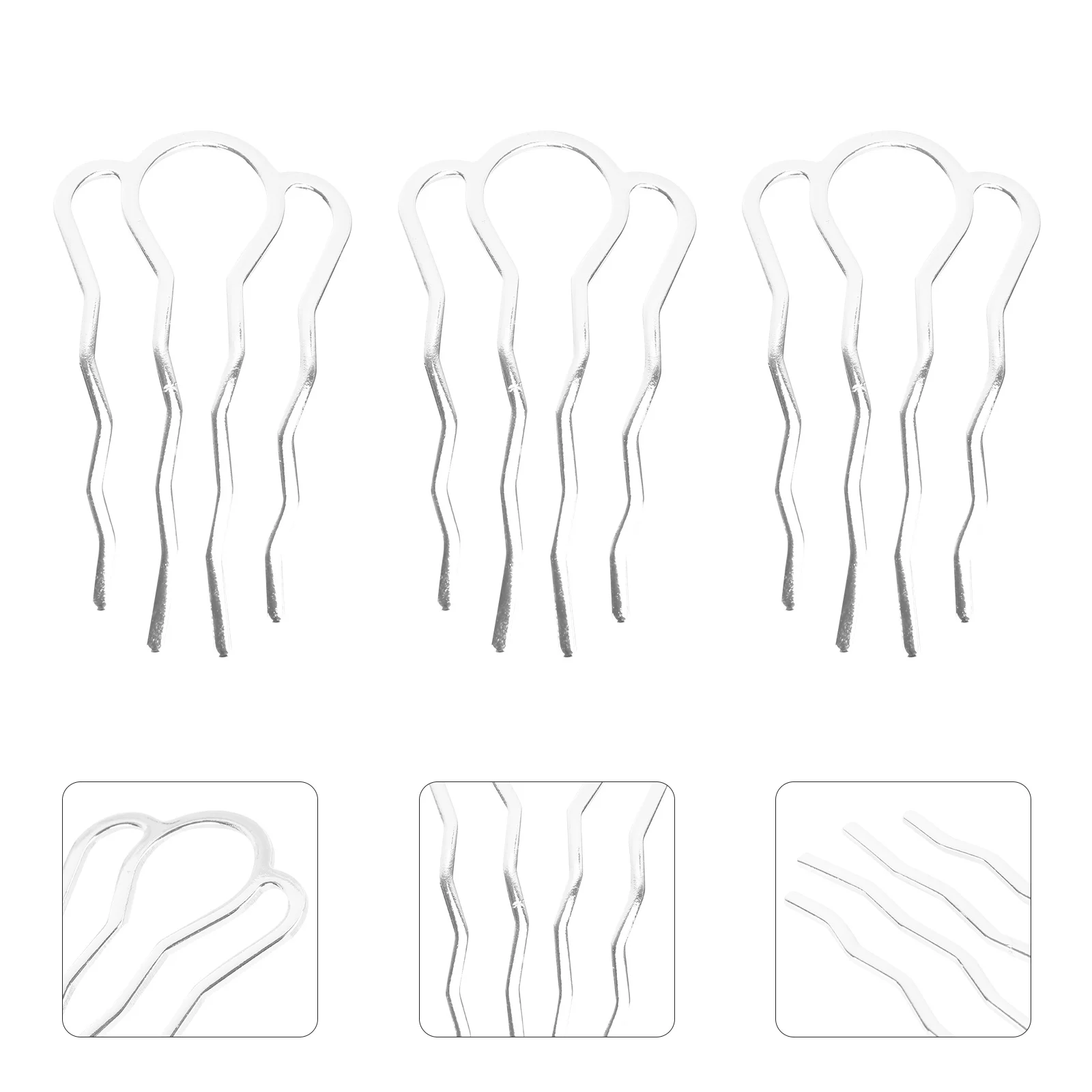 

6pcs Metal Hairpin Diy Ancient Hair Clips For Han Clothes Women Silver Handmade Headdress Accessories Wedding Birthday