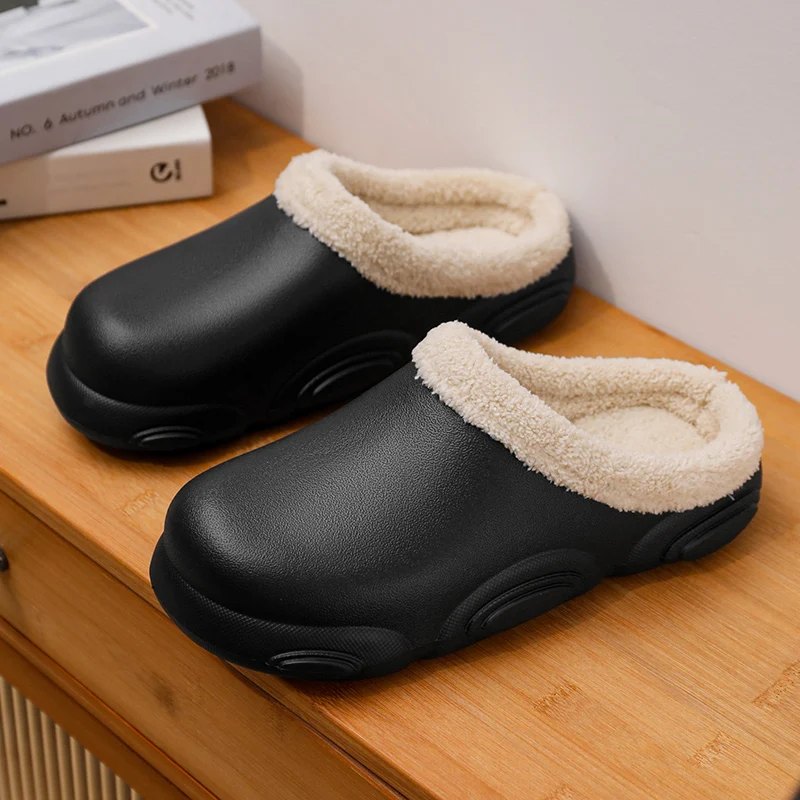 

Xinluo Winter Fleece-Lined Warm Shoes, Large Size,Trendy and Fashionable Cotton Slippers for Men and Women Couples