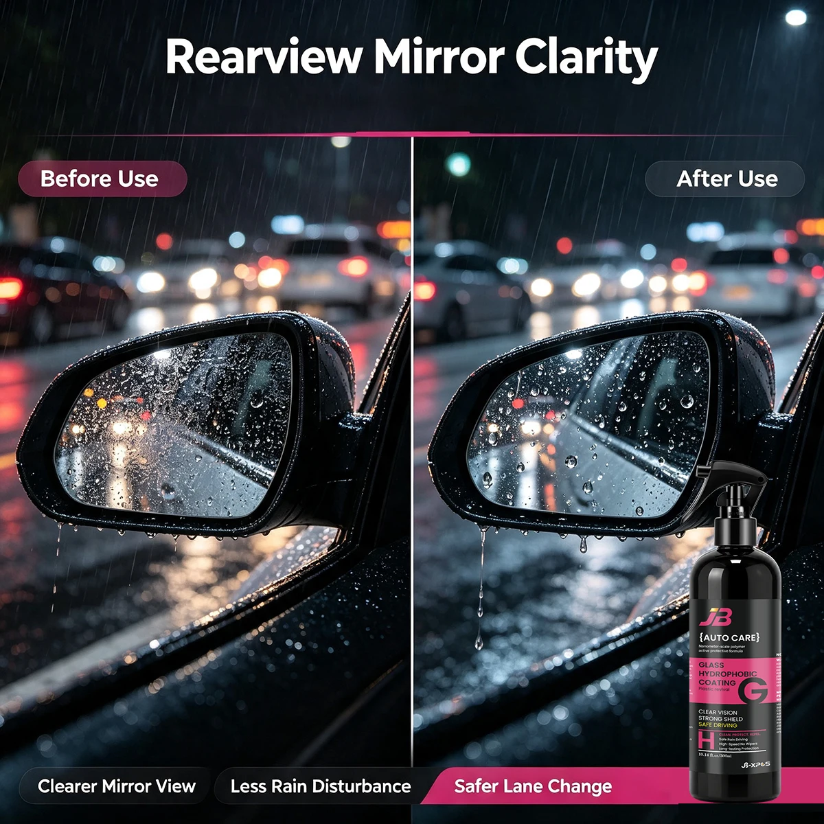 Car Glass Hydrophobic Coating, Water Repellent Rainproof Agent For Vehicle Windshield Window Glass Surface YT0403