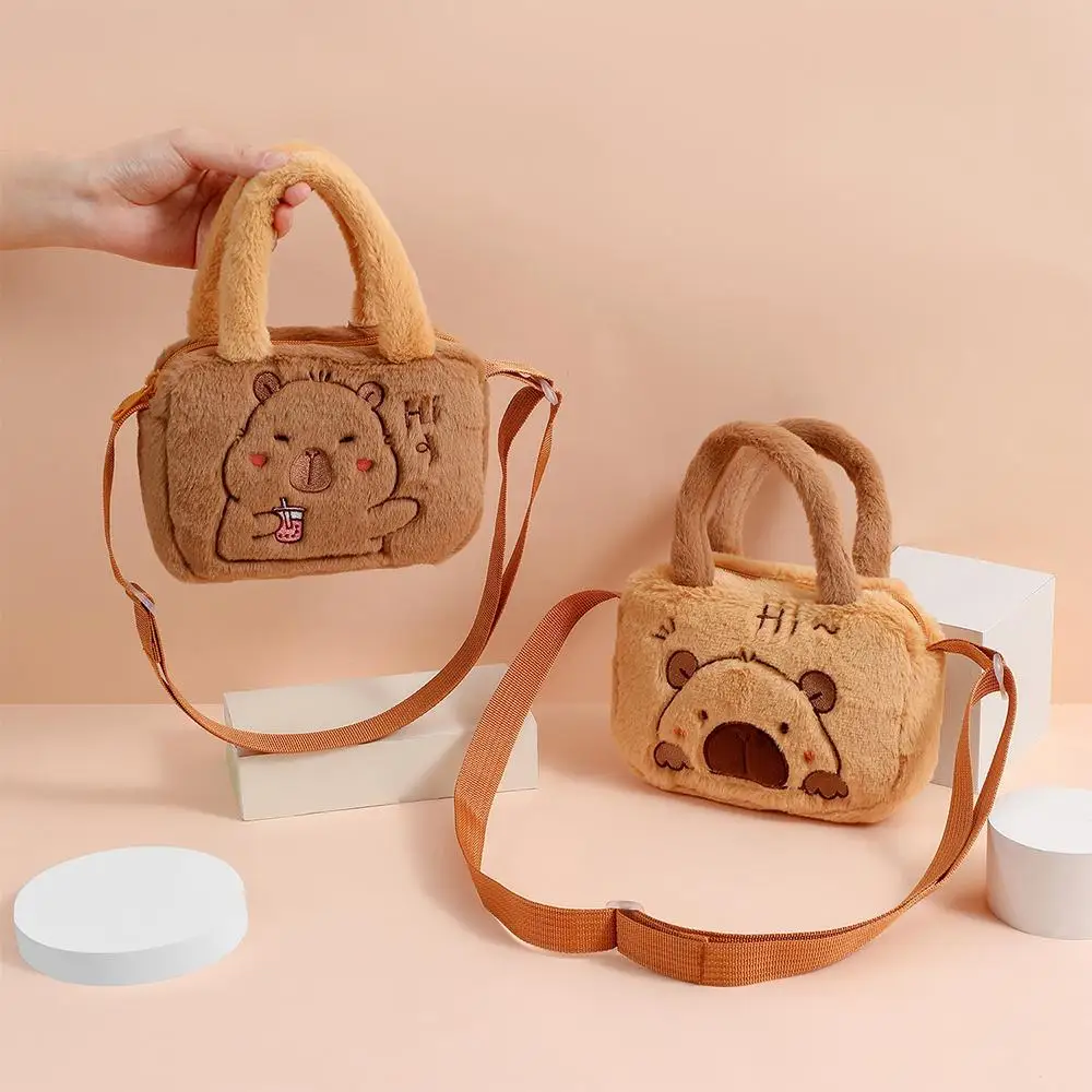 

Fashion Cartoon Plush Bag Anime Peripheral Products Capybara Crossbody Bag Cute Plush Doll Bag for Kids Gift