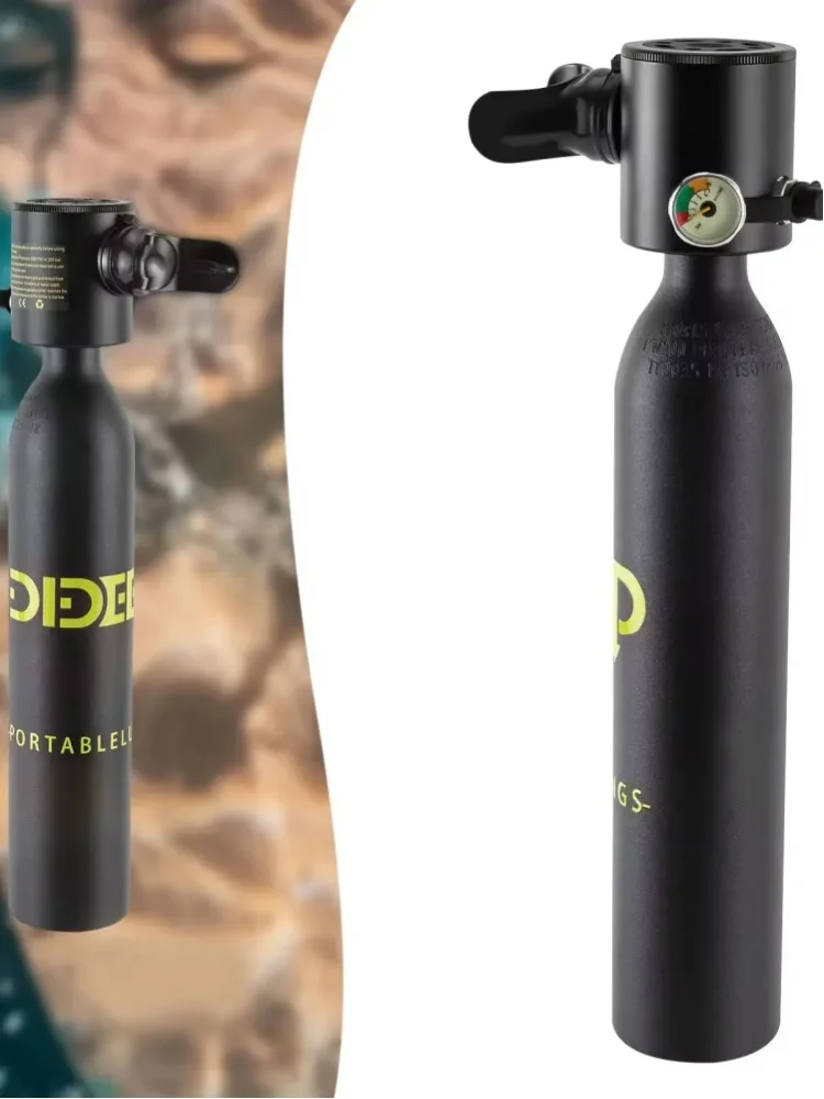 Mini-Tauchflasche, Sauerstoffflasche zum Tauchen mit 5-10 Minuten Laufzeit, Sauerstofftank Tauchausrüstung Tragbar, 0,5L