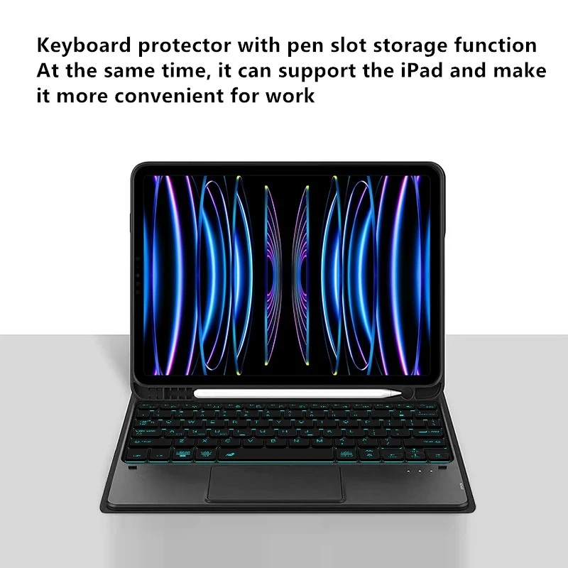 Keyboard Case for iPad 9th Gen 10.2 inch A2602 A2603 A2604 Tablet Stand Cover for ipad 10.2 9th/8th/7th Gen A2270 Air3 10.5 Case view 6