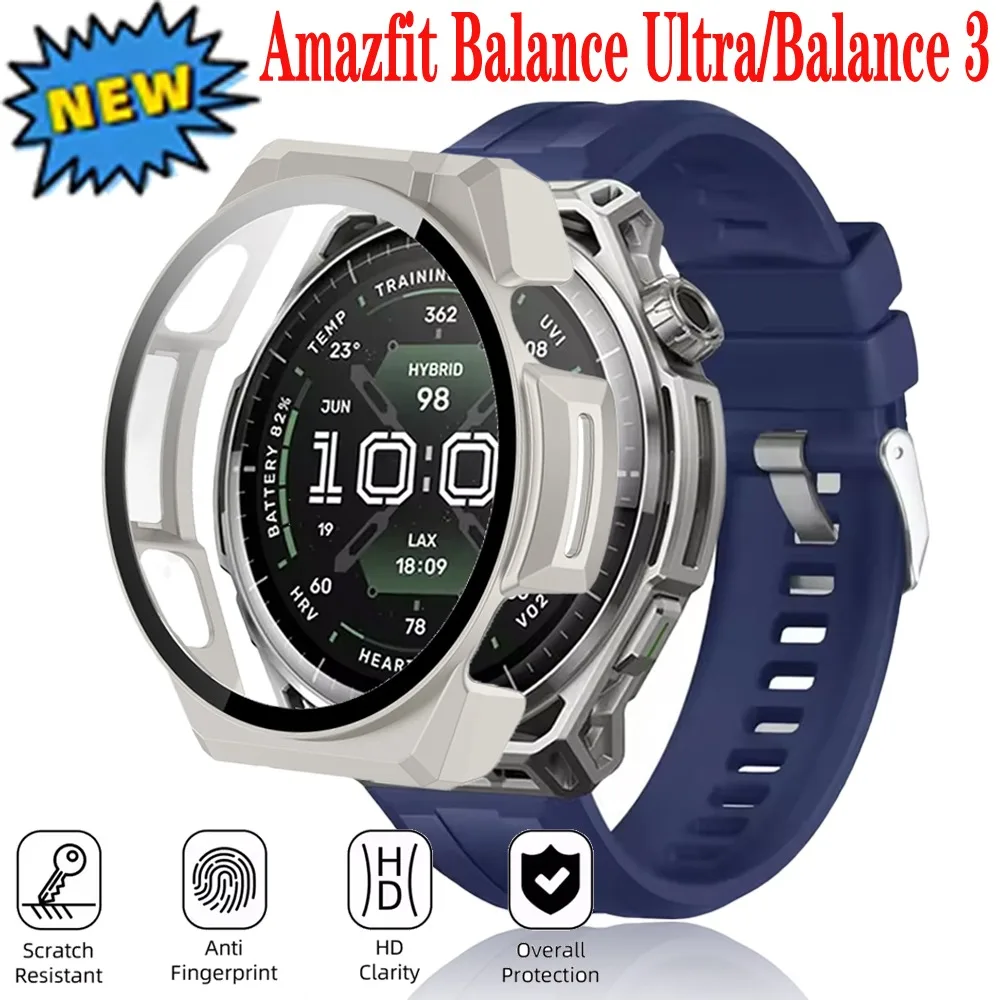 PC Case for Amazfit Balance Ultra High-definition Toughened Film Integrated High Quality Protective Shell for Amazfit Balance 3