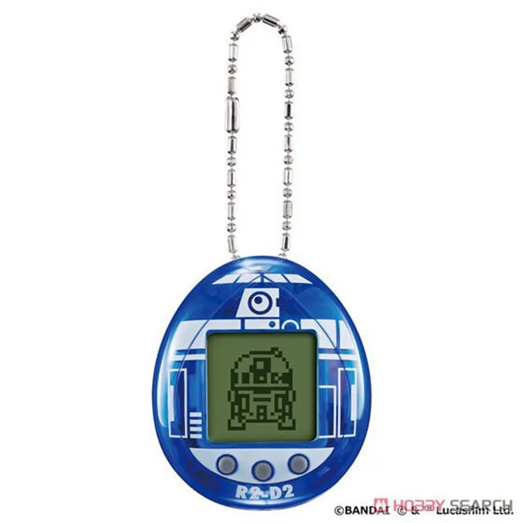 Bandai-Mini consola interactiva de Star Wars para niños, juguete nostálgico para mascota Virtual, Original, R2-D2, Tamagotchi, Anime blanco y azul