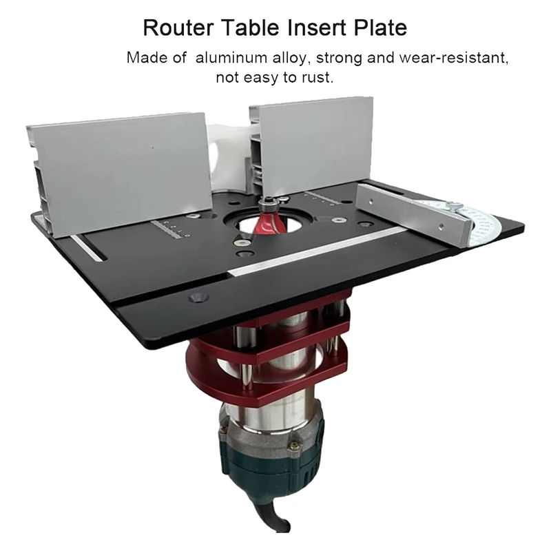 A26I-Router Table Insert Plate Aluminum Alloy Wood Milling Flip Board Trimming Machine Engraving Auxiliary Tool