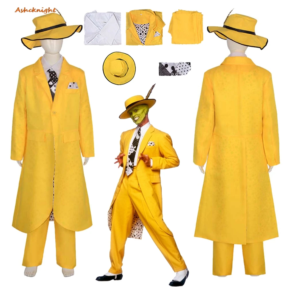 

Детский карнавальный костюм Джима Керри, маска из фильма, одежда для ролевых игр, детская шляпа, галстук на шею, маскировочная одежда для Хэллоуина, костюм