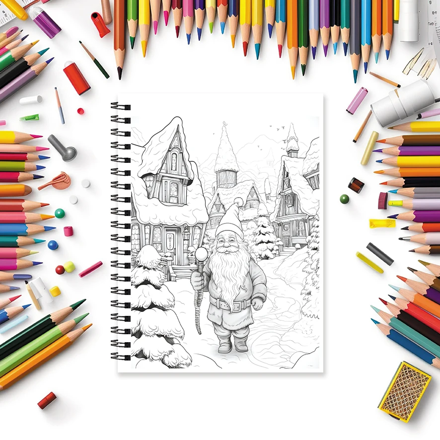 Malbuch – 8,3 x 11,2 Zoll 32 Seiten Zwergenmalbuch – ideales Geschenk für Familie oder Freunde