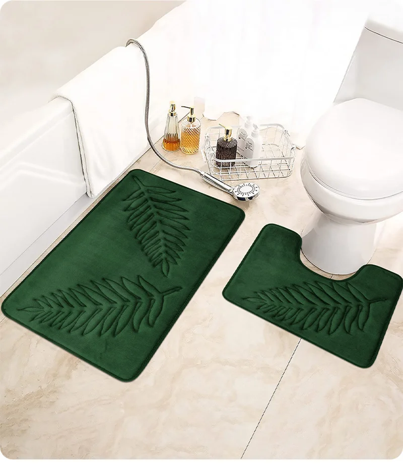 Memory Foam Bath Mat Toilet Mat Extra Soft Non-Slip Bathroom Mat Super Comfort Bath Mats for Bathroom Floor Bath Rug Foot Mat