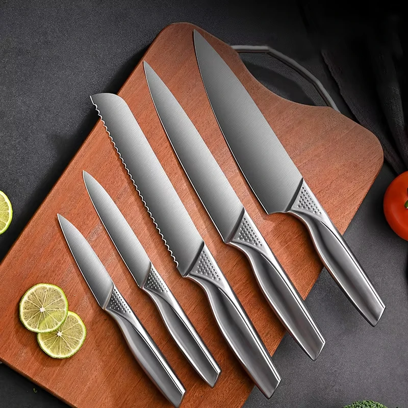 

Stainless Steel Knife Set 1-5PCS Kitchen Knife Stainless Steel Handle Super Sharp Chef Knife Vegetable Meat Cleaver Gift Knife