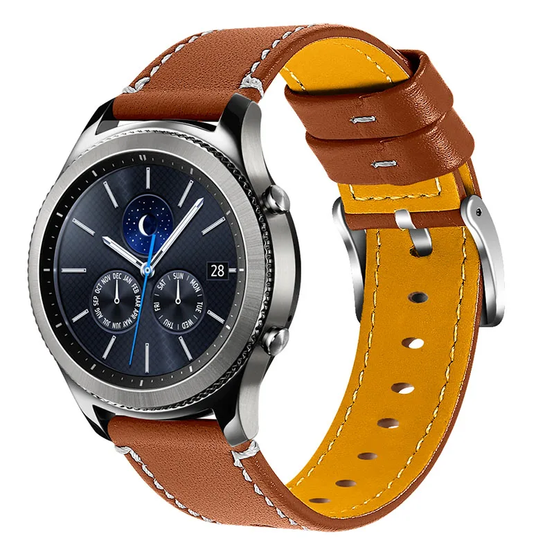 

For Fossil Gen 5 Carlyle Cowhide Leather Soft Touch Wrist Strap 22mm Universal Watch Band with Stainless Steel Buckle - Brown