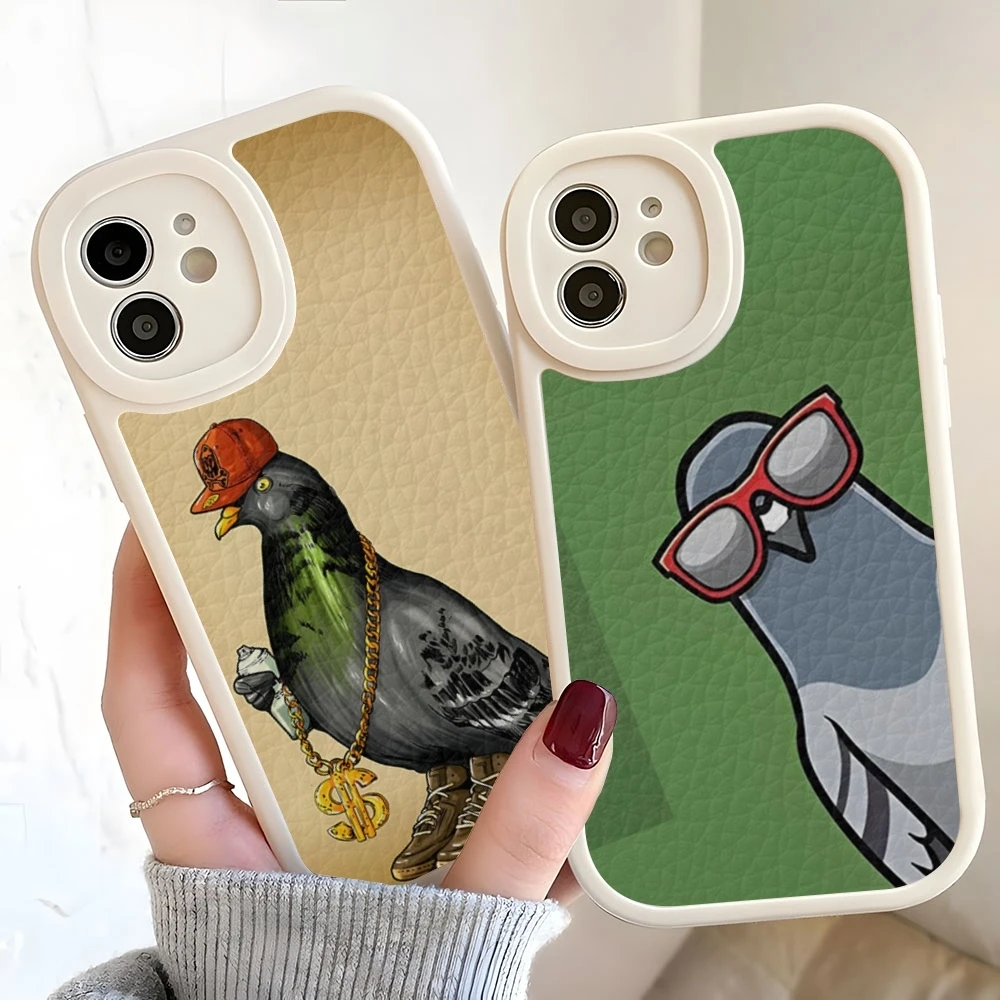 Pigeons Collage Phone Case For Iphone 16 15 14 13 12 Pro Max 11 Mini X Xr Xs 7 8 Puls Lambskin Silicone Cover