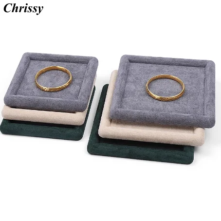 New Luxury Vegan Leather Jewelry Display Tray, Elegant Organizer for Pearls, Necklaces, Earrings & Bracelets, Velvet-Like Storag
