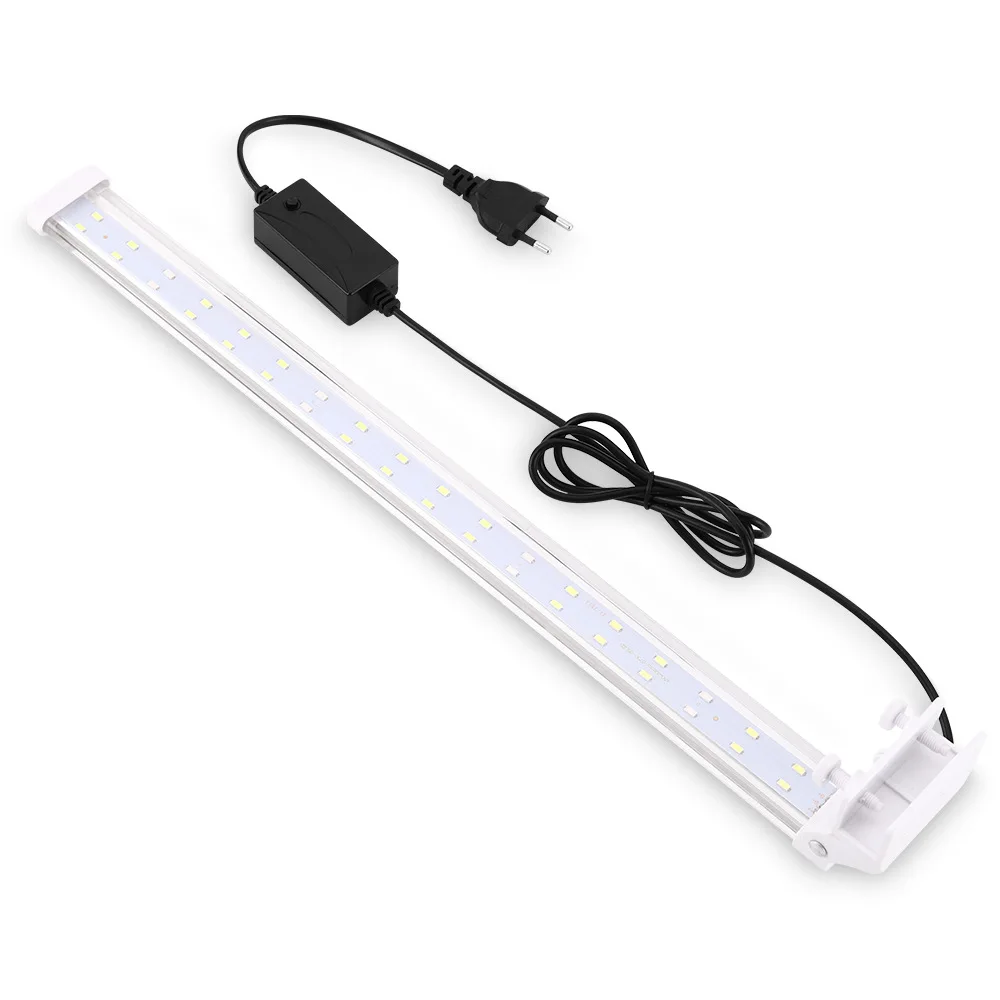 LED Aquarium Lighting RGB Aquatic Plant Light 15-45CM Blue White Lights Adjustable Clip-on for Fish Tank Color Lamp AC100-240V