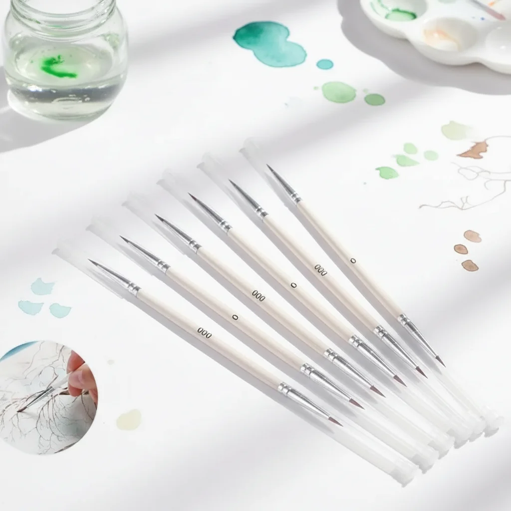 

Набор кистей для рисования с нейлоновым крючком, 2 шт., очень тонкая медная трубка, деревянные акварельные кисти «сделай сам»