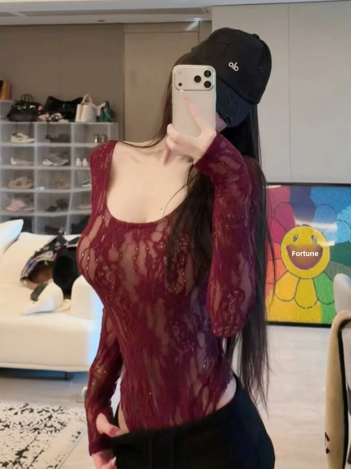 ชุดบอดี้สูทลูกไม้สีแดงสำหรับผู้หญิง เซ็กซี่ กระชับรูปร่าง ใส่เป็นชุดชั้นในหรือชุดลำลอง เอวสูง ทรงตรง เหมาะสำหรับใส่ไปทำงาน ผ้าเนื้อผสม 7%-80%