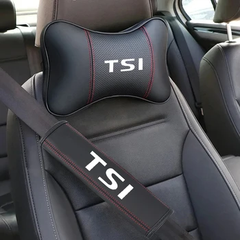 자동차 시트 벨트 어깨 쿠션 패드, 머리 목 베개, 폭스바겐 TSI VW 골프 4 5 6 7 폴로 투란 티구안 CC 파사트 b5 b6 b7 보라 