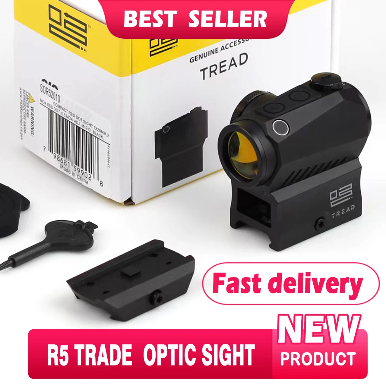 Romeo5 Tread Closed Red Dot Sight Tactical Riflescope 1x20mm 2MOA High-Performance Durable Compact Red Dot Sight Waterproof