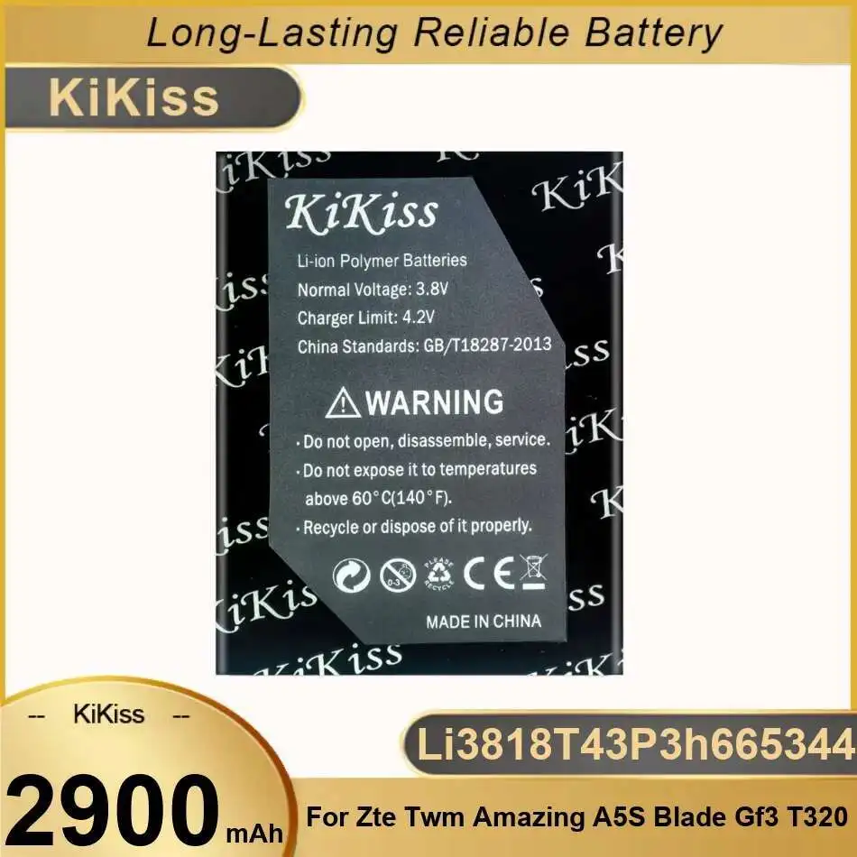 

Mobile Phone Battery 2900Mah For Zte Twm Amazing A5S Blade GF3 T320 Li3818t43p3h665344 Reliable Power Supply