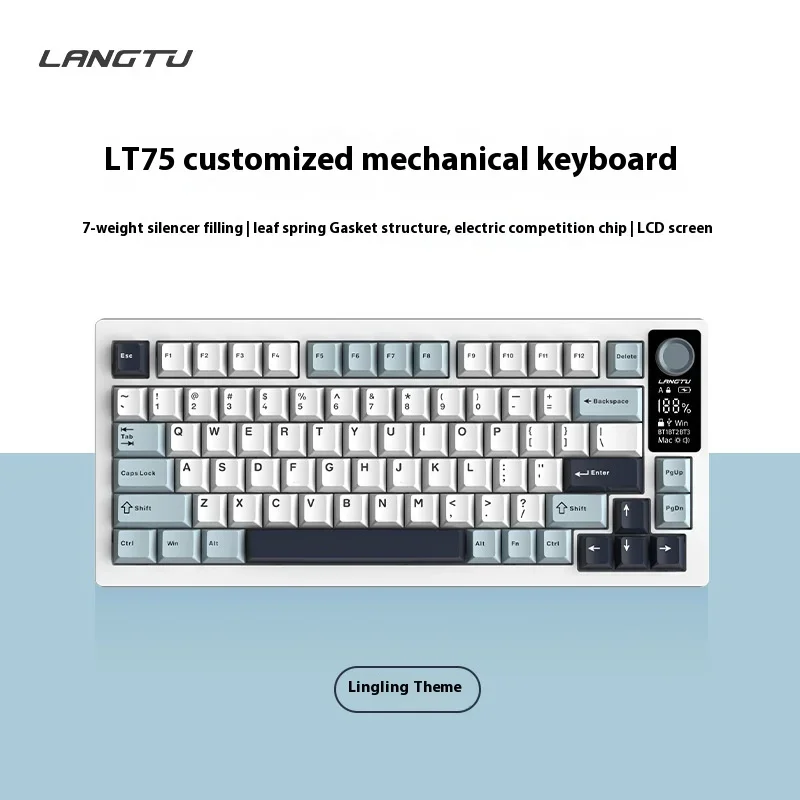 Imagem -06 - Langtu-teclado sem Fio Bluetooth Office Gamer Personalizado Acessórios Mecânicos para Jogos Conectado ao 3-mode Lp75