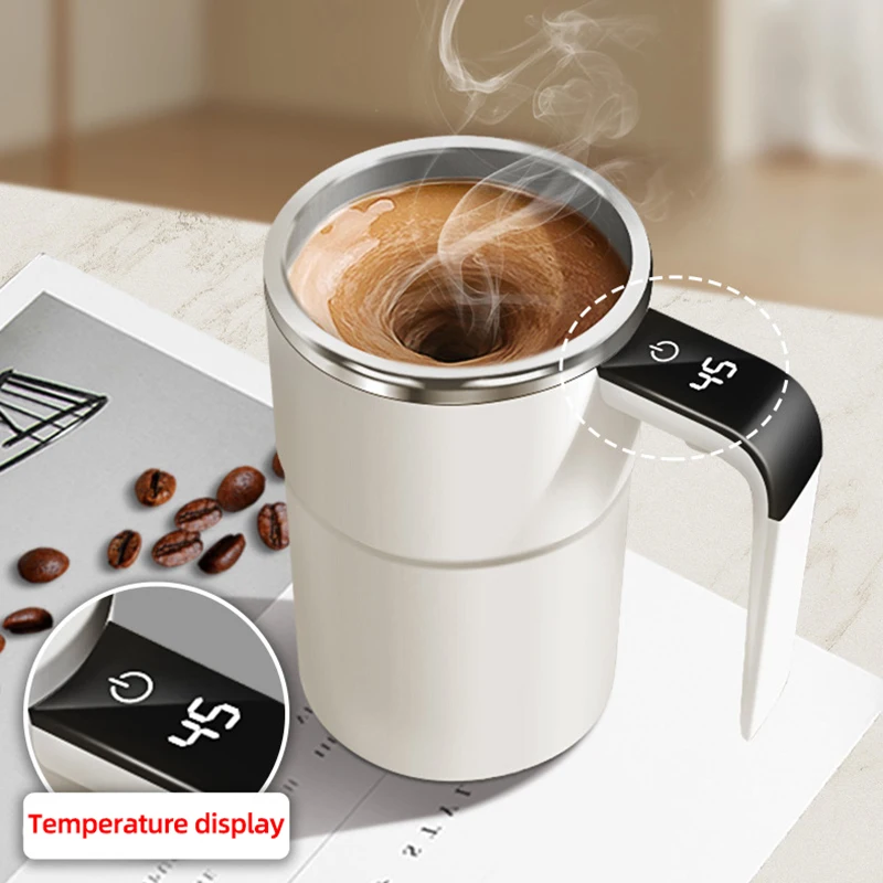 380ML Mini Electric Coffee Self Mixing Mug IP67 Waterproof Food Safe Coffee Mug USB Rechargeable Automatic Magnetic Cup For Tea