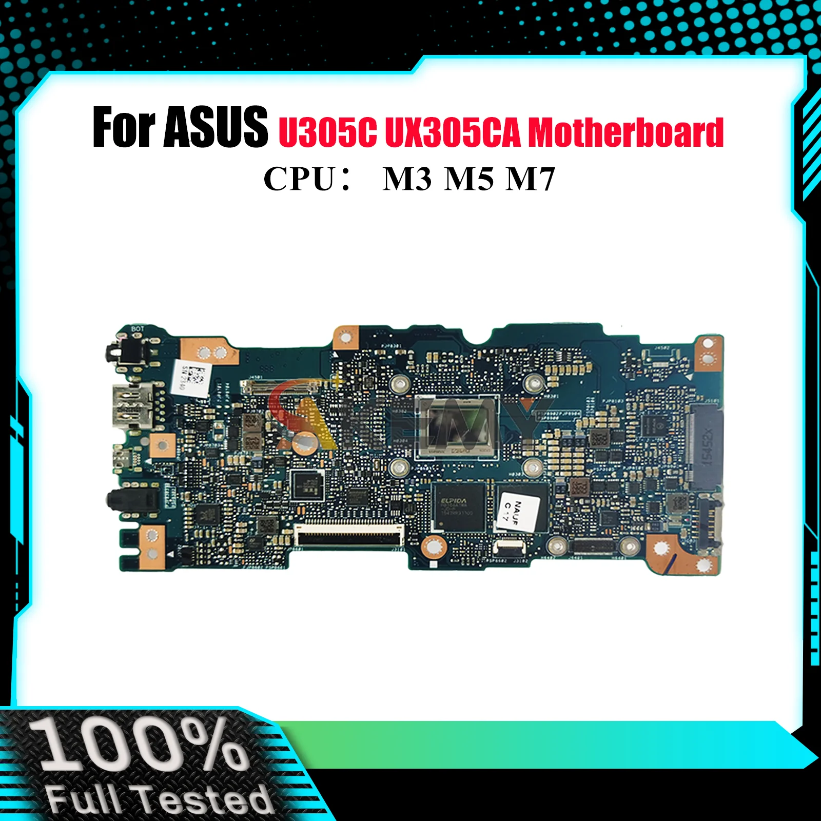 

UX305CA Laptop Motherboard For ASUS ZenBook UX305CA U305C UX305C Notebook Mainboard With M3 M5 M7 CPU 100% tests OK fast ship