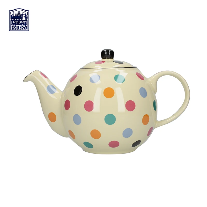 London Pottery Globe Series 2 Cup Teapot Ivory Multi Spot British Ceramic 500ml Teapot for Afternoon Tea Tea set Teapots