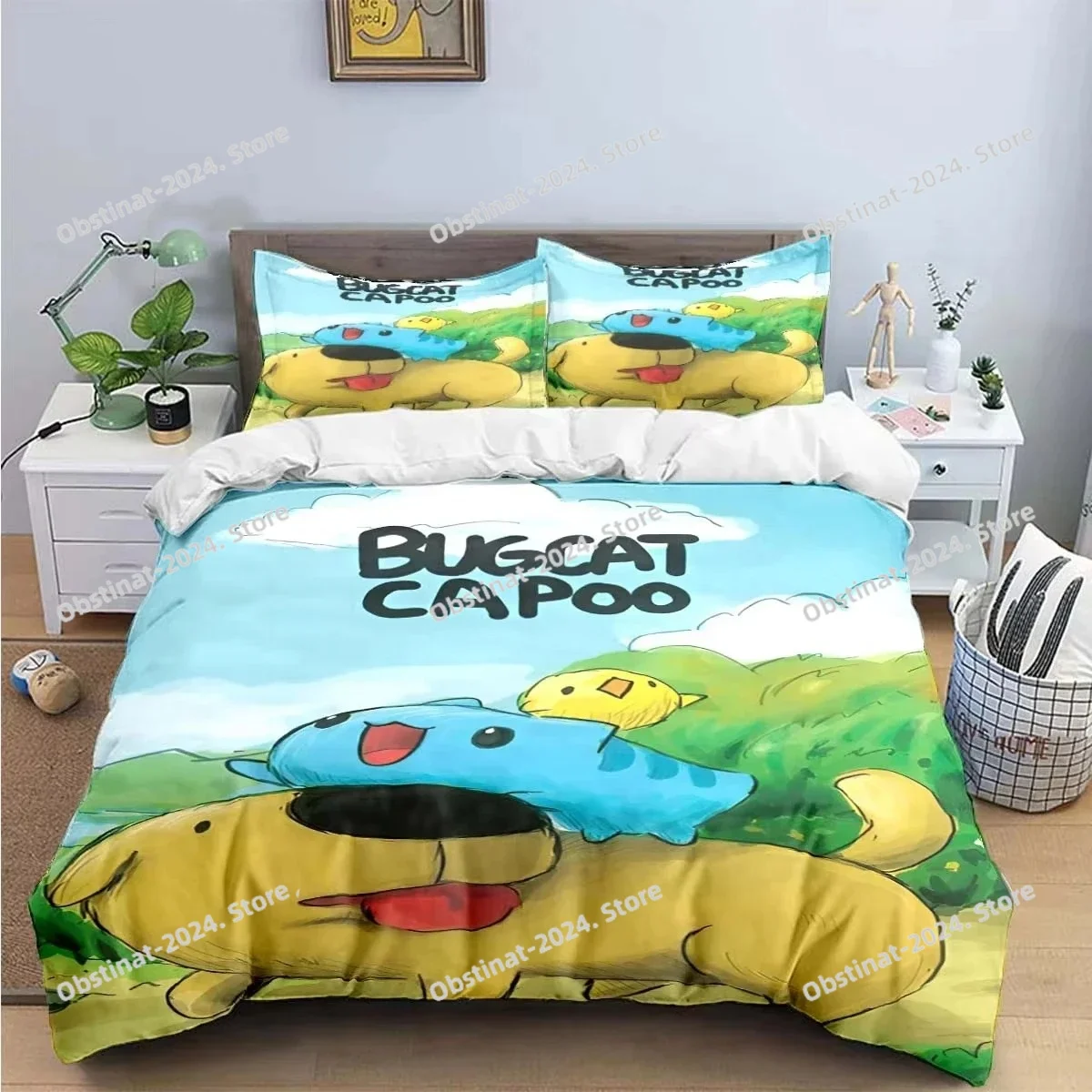 

Kawaii Cartoon B-Bugcat Capoo Pattern Bedding Sets Bed Supplies Set Duvet Cover Comforter Set Bedding Set Luxury Birthday Gift