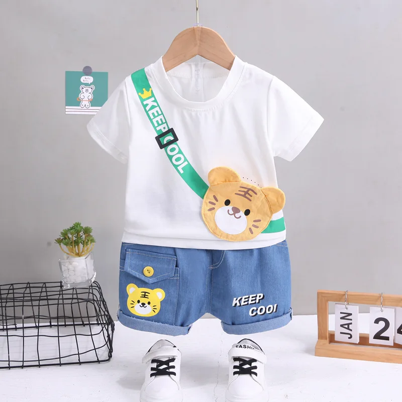 New Children Boys Summer Fashion Baby Girls Clothes Cotton Bear T-Shirt Shorts 2Pcs/Sets Toddler Casual Costume Kids Sportswear