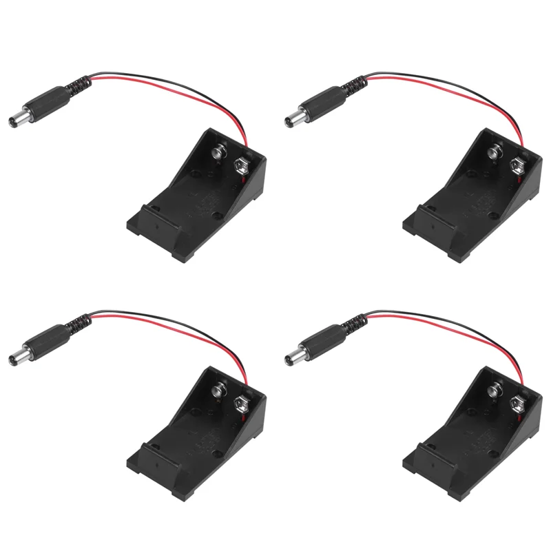 Y43A-4X 9V Volt Battery Holder Box Case Plug 5.5X2.1 For Arduino Breadboard Power Supply