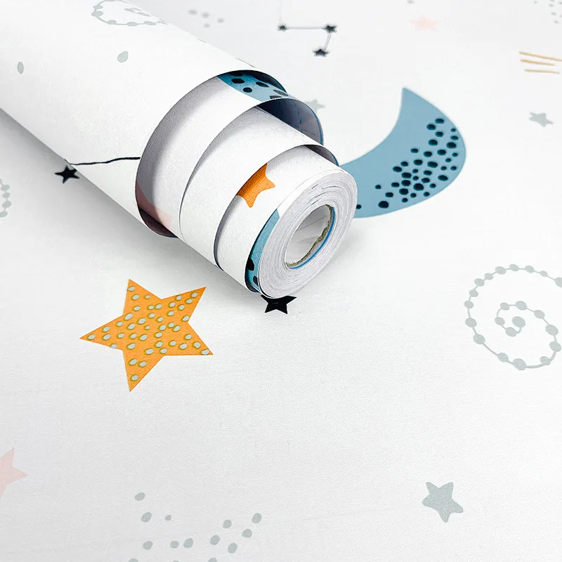 شحن مجاني ورق حائط ذاتي اللصق برسوم كرتونية لطيفة لتزيين الحائط الأبيض لغرفة النوم وخزانة طاولة رياض الأطفال ونجمة تجديد #4