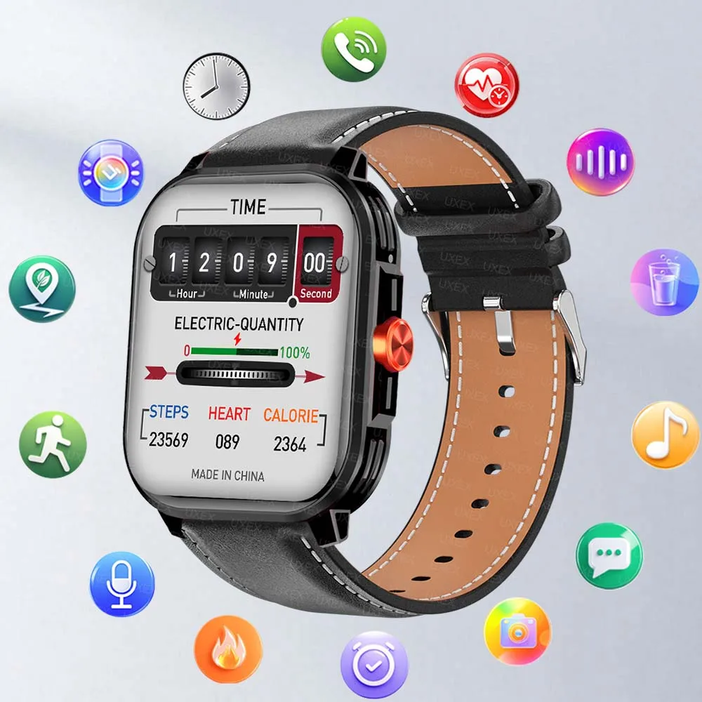 

Men Fashion Sports Watch 2.01 Full Touch Screen Smart Watches Bluetooth Call Women Fitness Pedometer Smartwatch For Android Ios