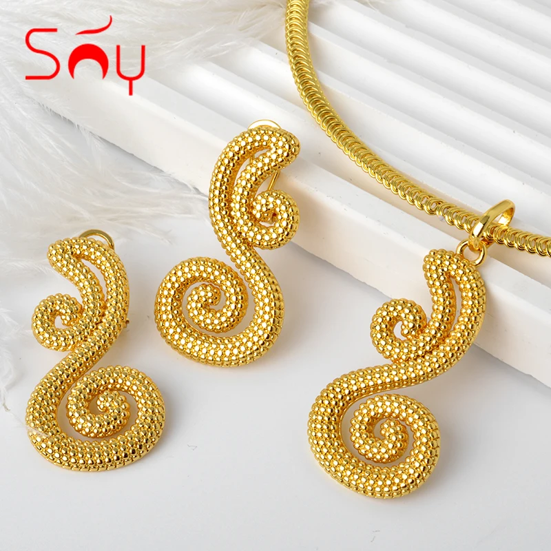 

Sunny Jewelry 2022 Gold Color Necklace Set With Snake Earrings For Young Girls Party Women Wedding Anniversary Gift for New 2023