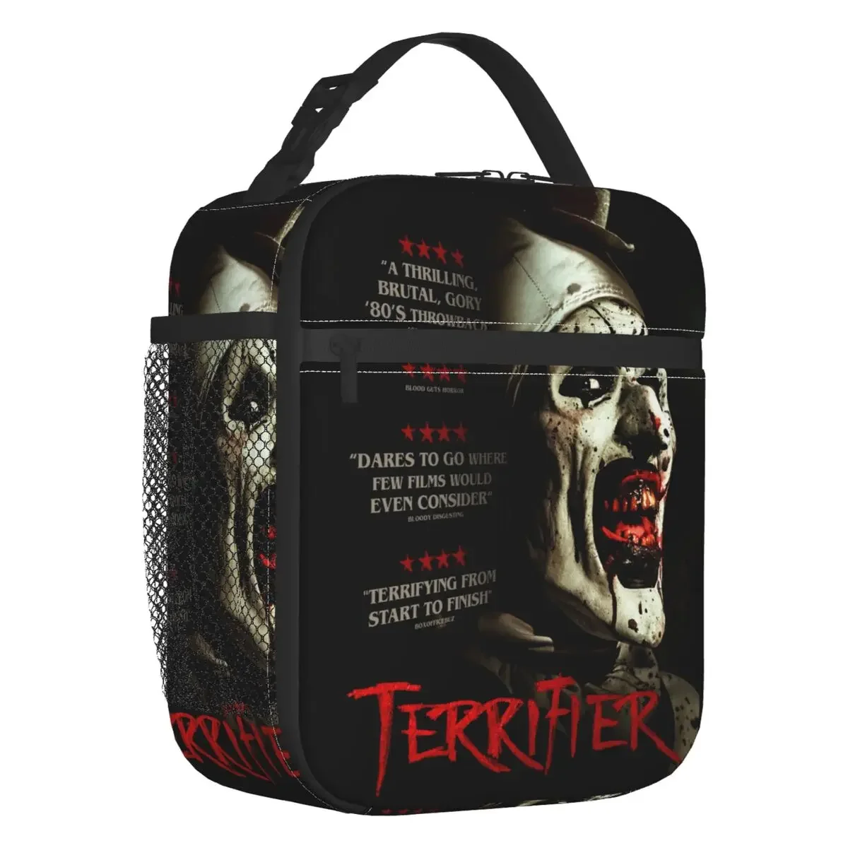 

Custom Halloween Horror Movie Terrifier Lunch Bag Men Women Thermal Cooler Insulated Lunch Box for Kids School