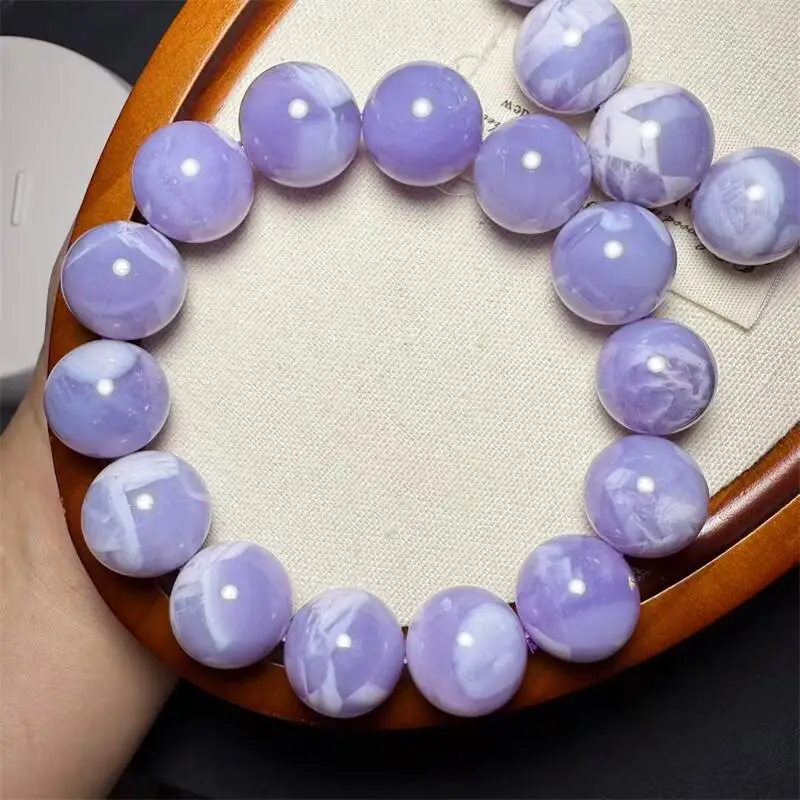 

Natural Purple Milky Quartz Bead Bracelet Healing Fengshui Gemstone Round Jewelry Couple Holiday Gift 1PCS 13/14/15/16/17/18MM