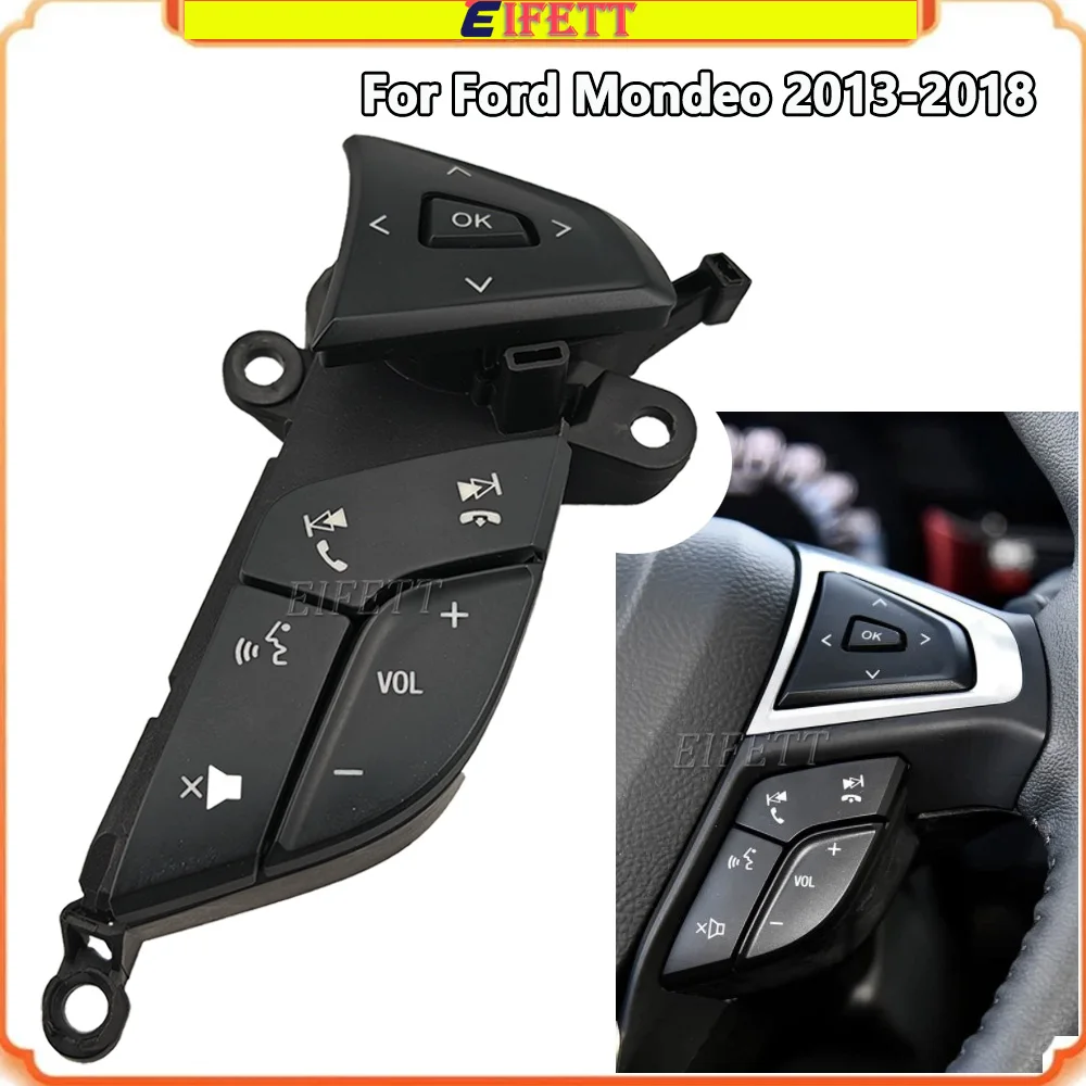 Multifunction Telephone Music Volume Control Switch For Ford Mondeo Fusion 2013-2018 Right Steering Wheel Button With Backlight